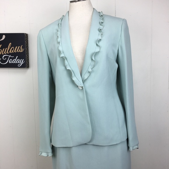 Vintage Dresses & Skirts - Vintage John Meyer Mint Green Skirt Suit Set 8P